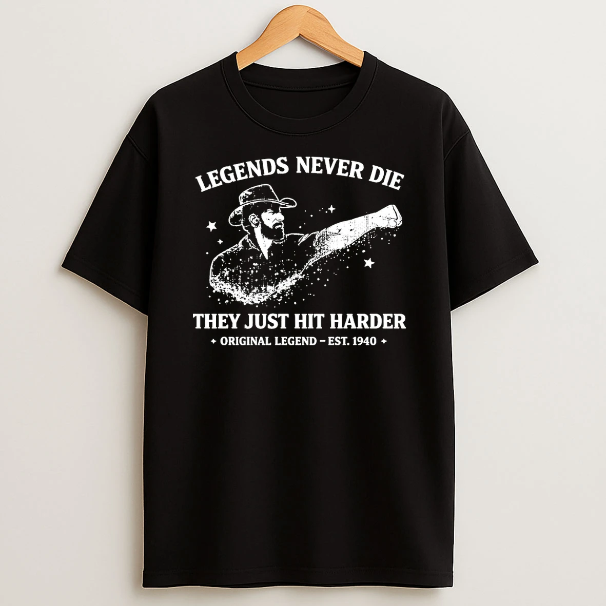 Chuck Norris Legends Never Die They Just Hit Harder Shirts