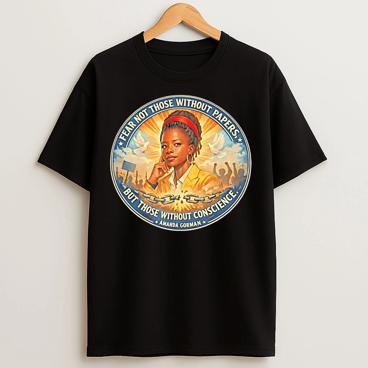 Classic Amanda Gorman Fear Not Those Without Papers T Shirts