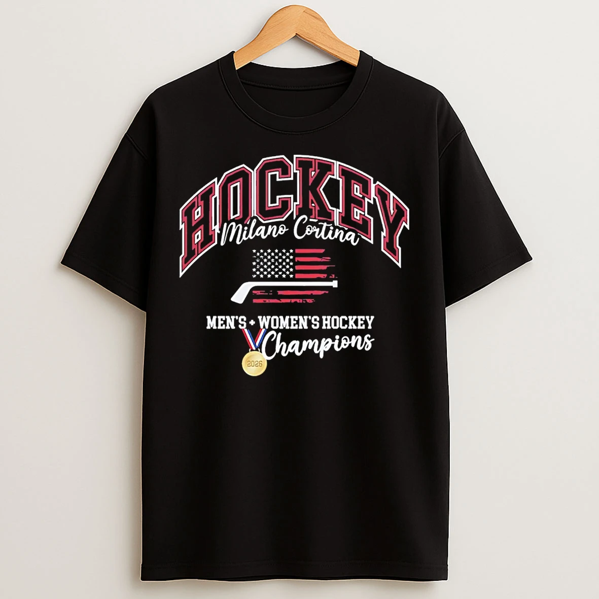 Classic American Hockey Mens Womens Hockey Champions Milano Cortina T Shirts