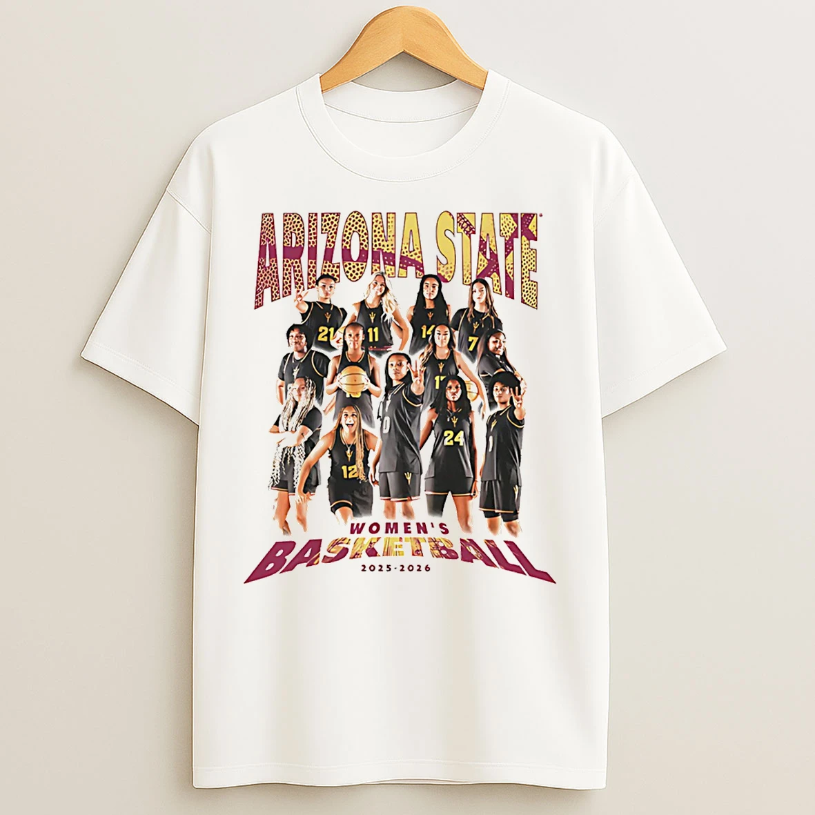 Classic Arizona State Womens Basketball 2025 2026 Team Collage T Shirts
