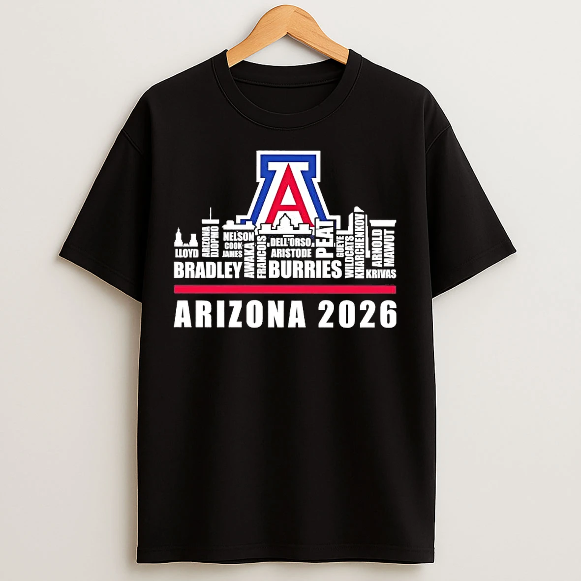 Classic Arizona Wildcats 2026 Players Names City Skyline Tee T Shirts