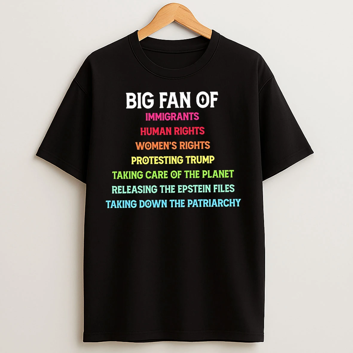 Classic Big Fan Of Immigrants Human Rights Womens Rights Protesting Trump T Shirts