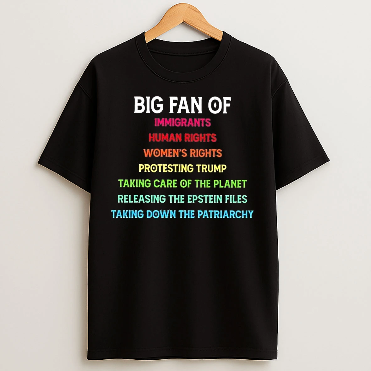 Classic Big Fan Of Immigrants Human Rights Womens Rights Protesting Trump Tee T Shirts