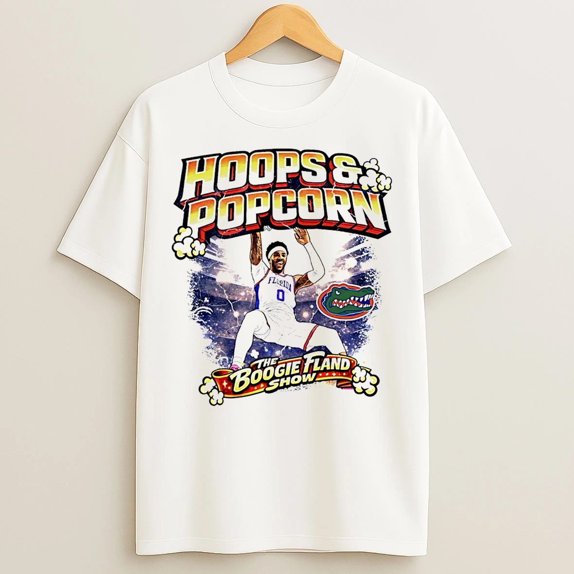 Classic Boogie Fland Florida Gators Hoops And Popcorn The Boogie Fland Show T Shirts