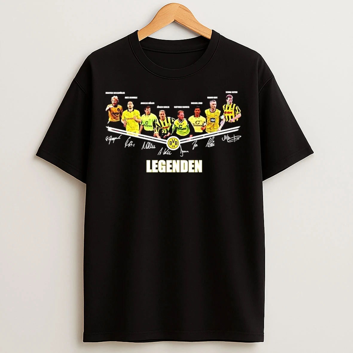 Classic Borussia Dortmund Team Players Legends Signature Tee T Shirts