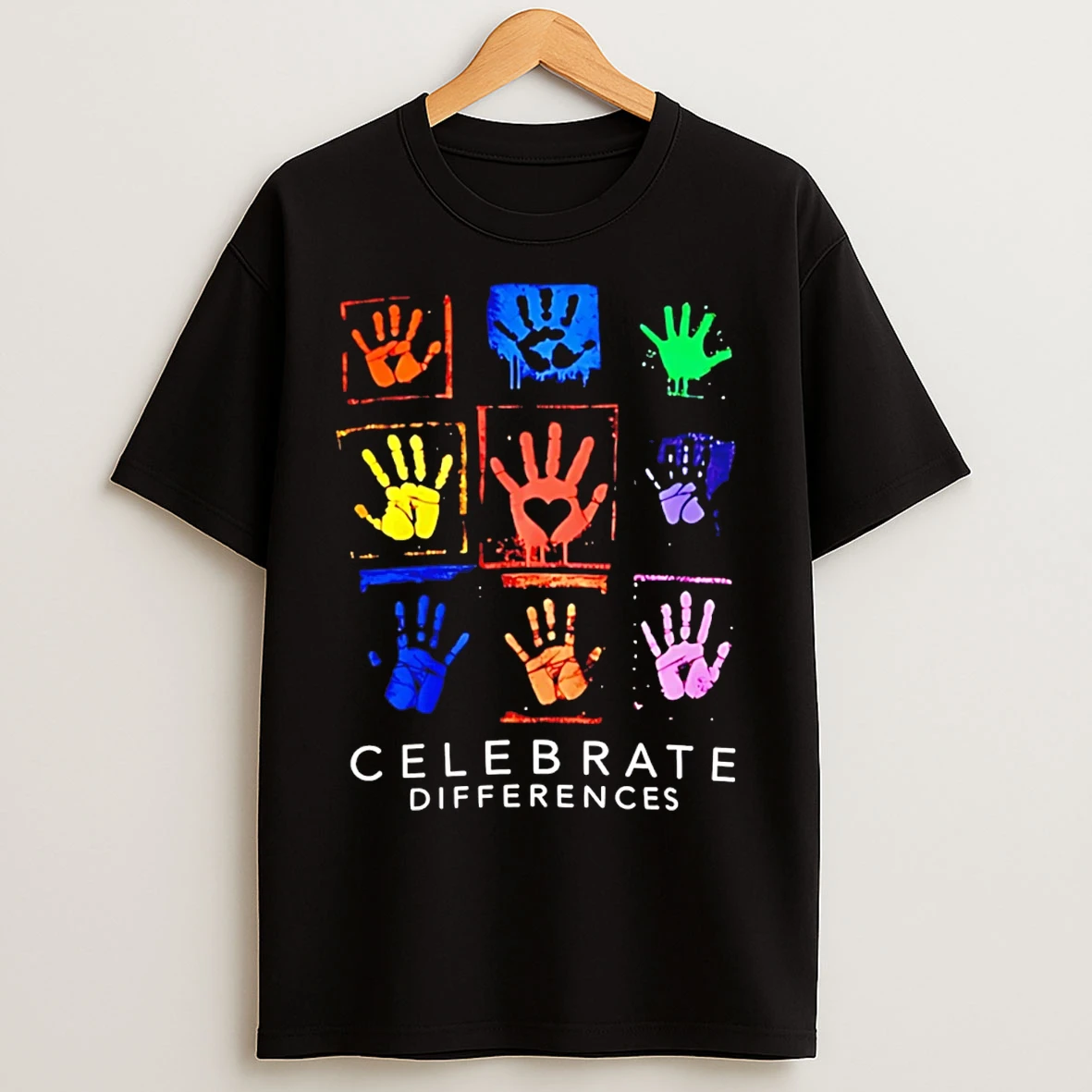 Classic Celebrate Differences 2026 Heart Hand T Shirts