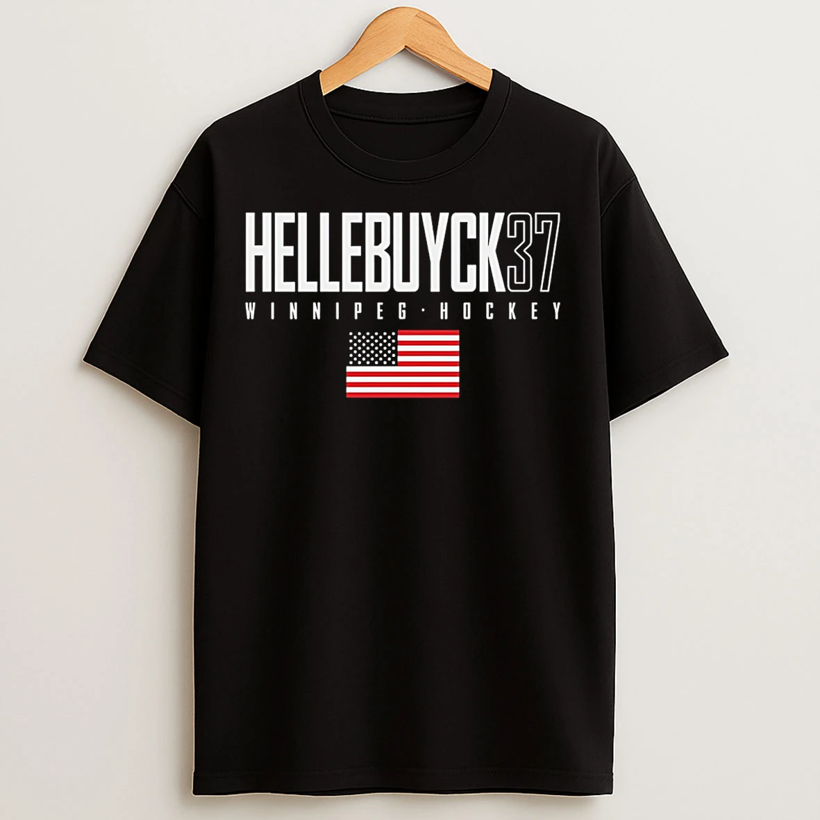 Classic Connor Hellebuyck Winnipeg Usa Elite Number And Name T Shirts