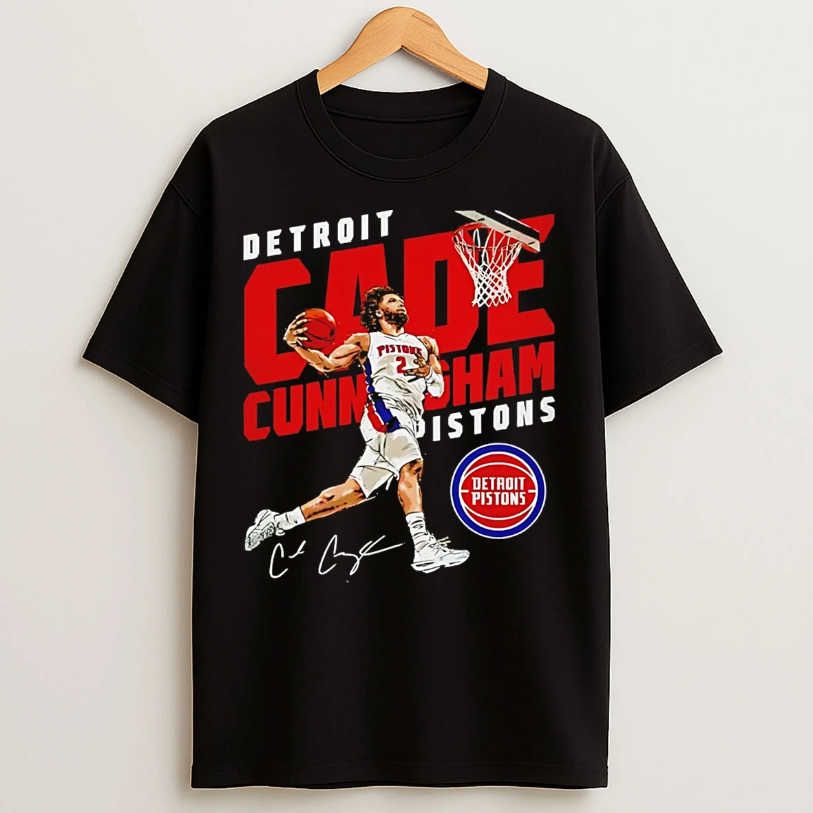 Classic Detroit Pistons Cade Cunningham Windmill Signature T Shirts