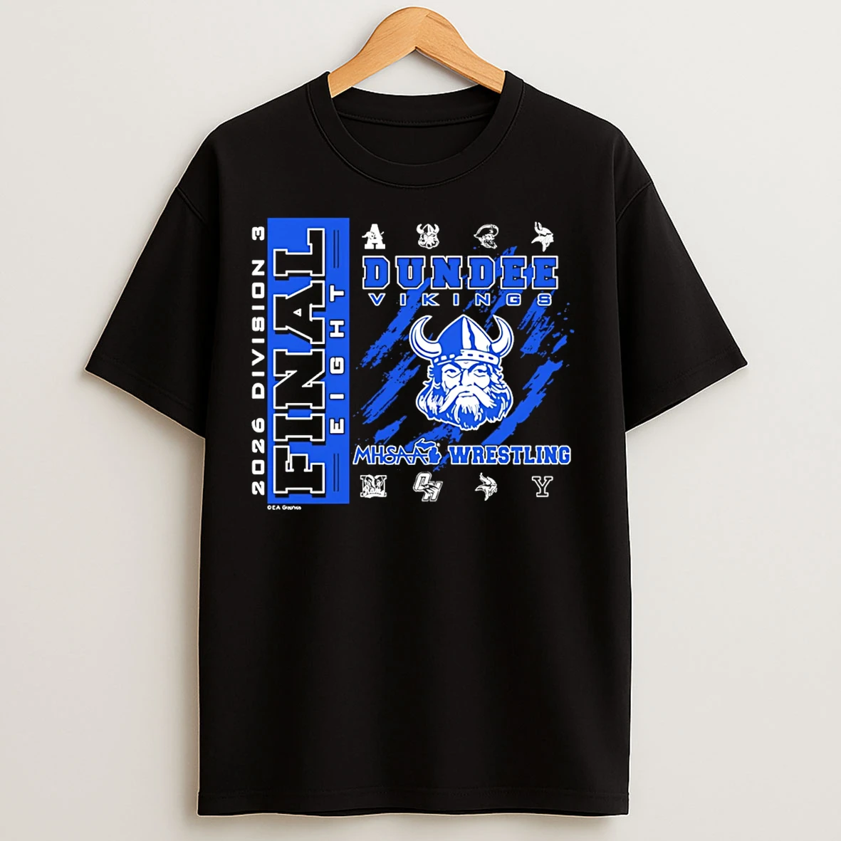 Classic Dundee Vikings 2026 Mhsaa Team Wrestling Final 8 D3 Logo T Shirts