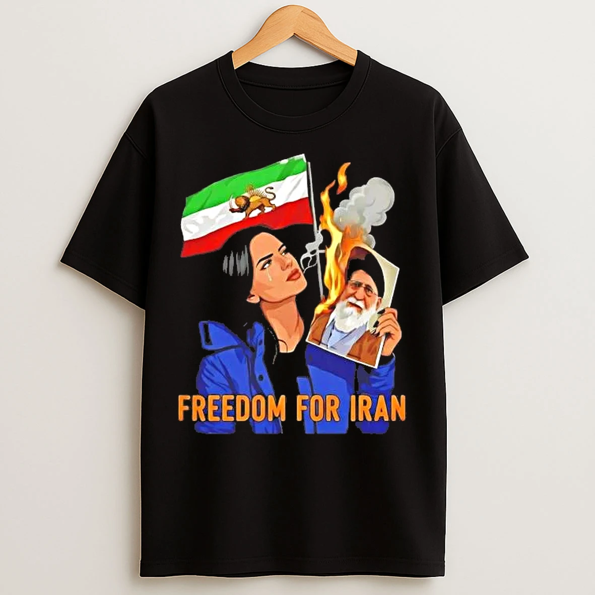 Classic Freedom For Iran Protest Lion And Sun Tee T Shirts