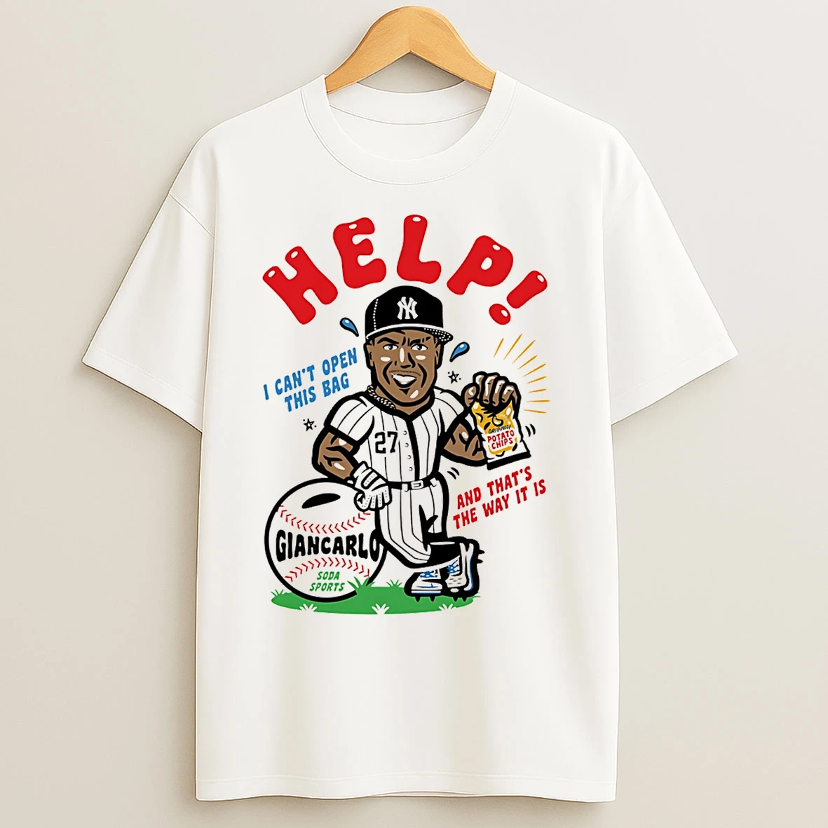 Classic Giancarlo Stanton New York Yankees Help I Cant Open This Bag T Shirts