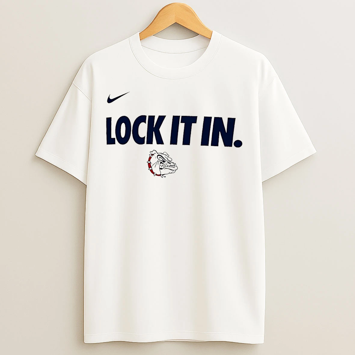 Classic Gonzaga Bulldogs Lock It In Logo T Shirts