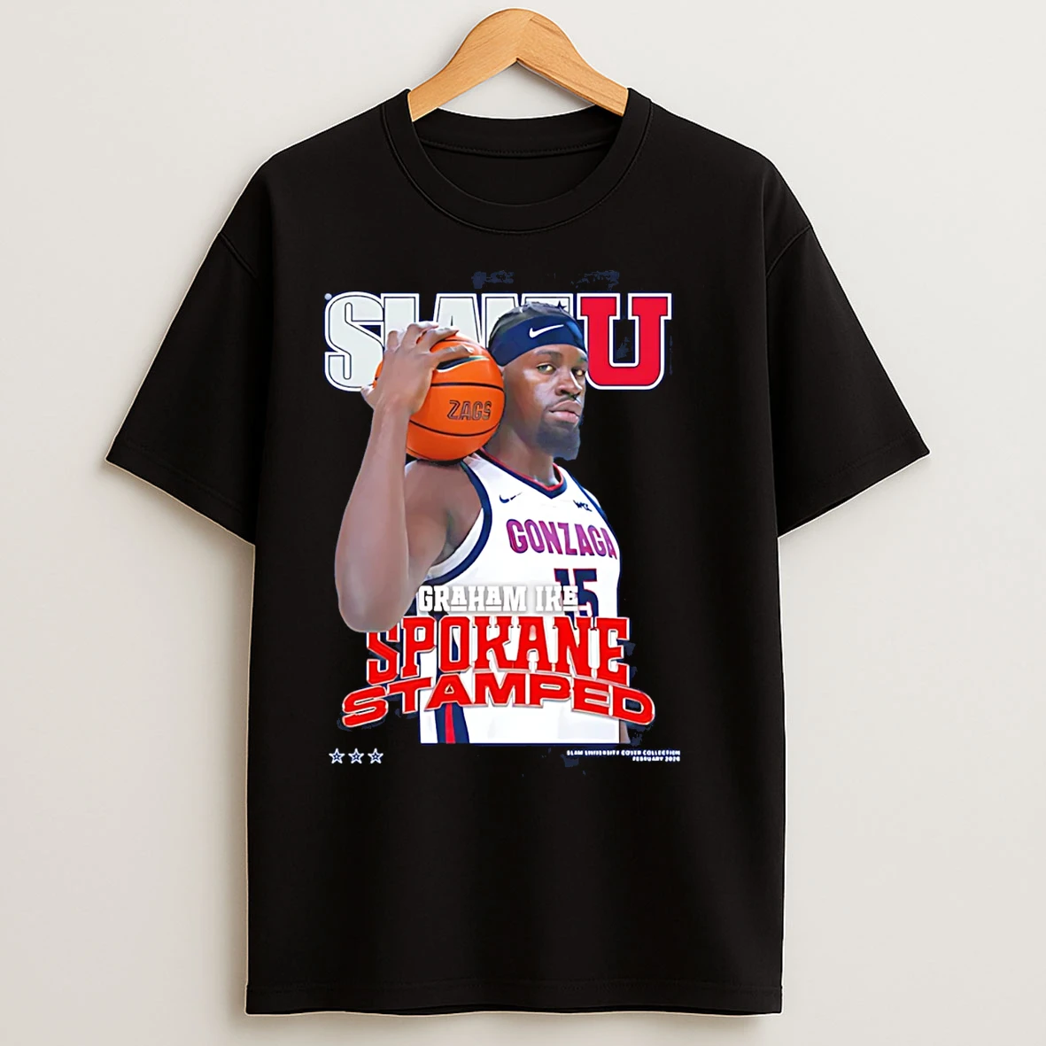 Classic Graham Ike Gonzaga Bulldogs Spokane Stamped Slamu T Shirts