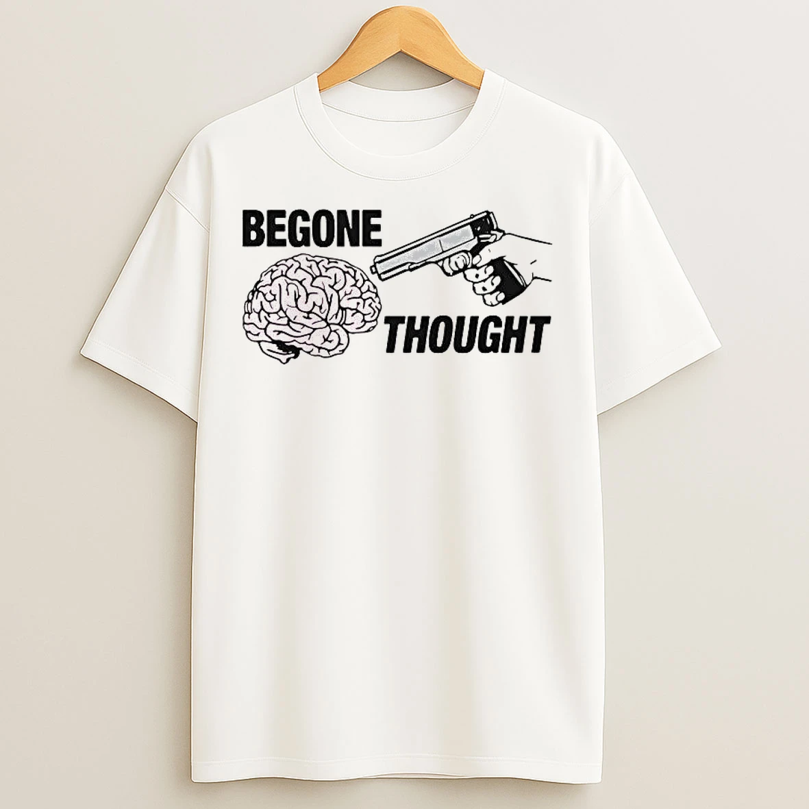 Classic Gun Shot Brain Begone Thought T Shirts