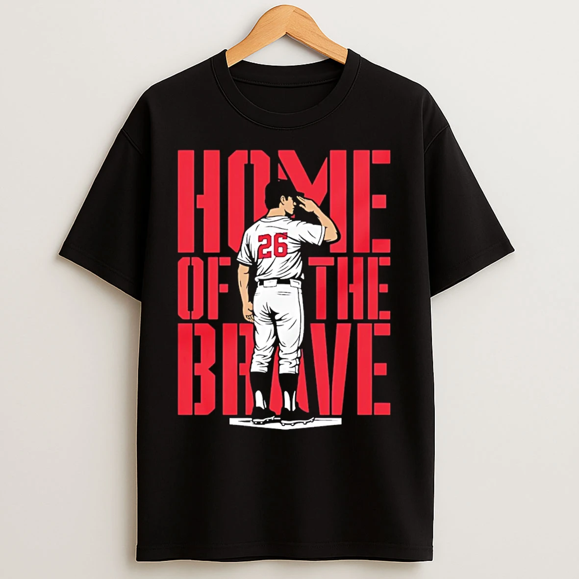 Classic Home Of The Brave No 26 Baseball T Shirts