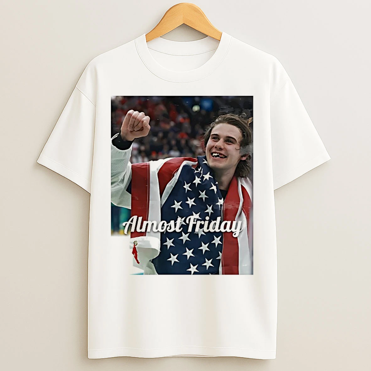Classic Hughes Teeth Usa Hockey Almost Friday T Shirts