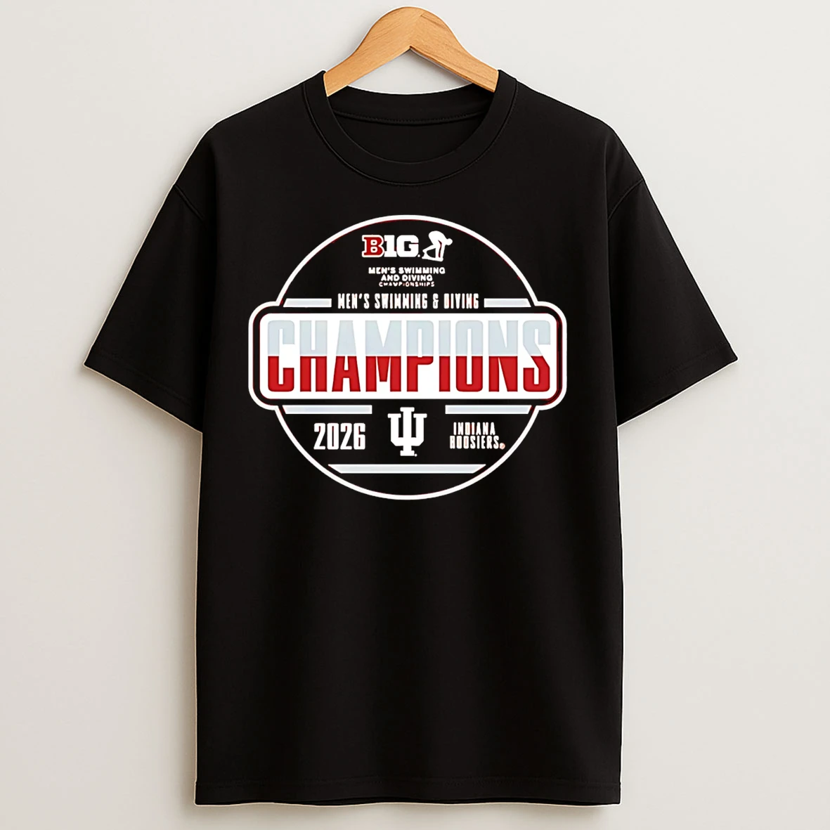 Classic Indiana Hoosiers 2026 Big Ten Mens Swimming Diving Champions T Shirts