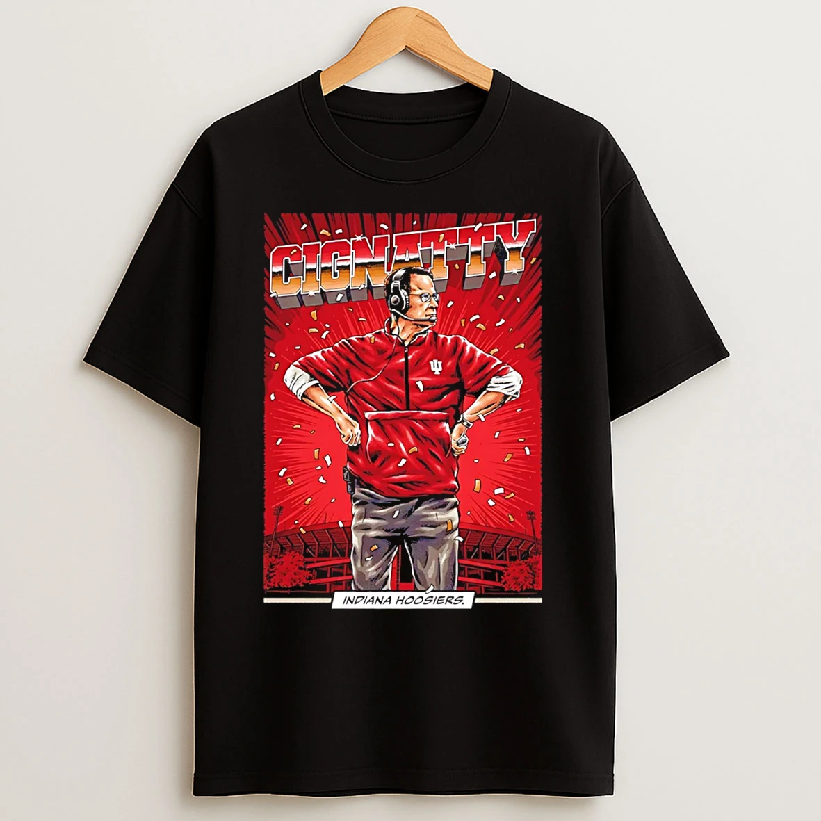 Classic Indiana Hoosiers Football Coach Cignatty Comic T Shirts
