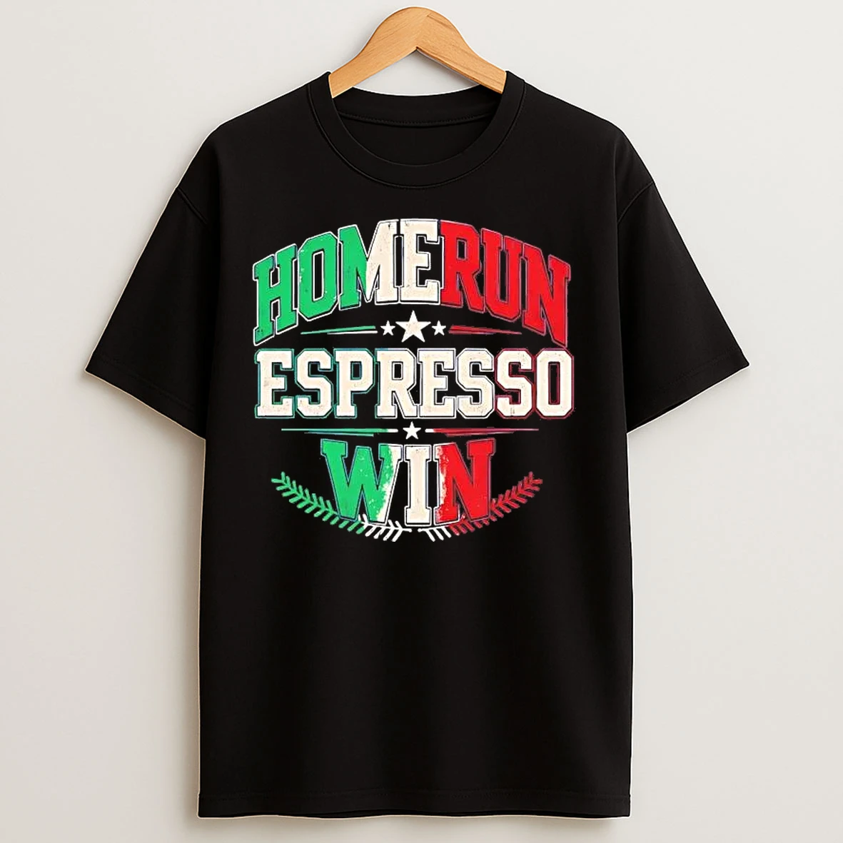 Classic Italian World Baseball Classic Home Run Espresso Win T Shirts