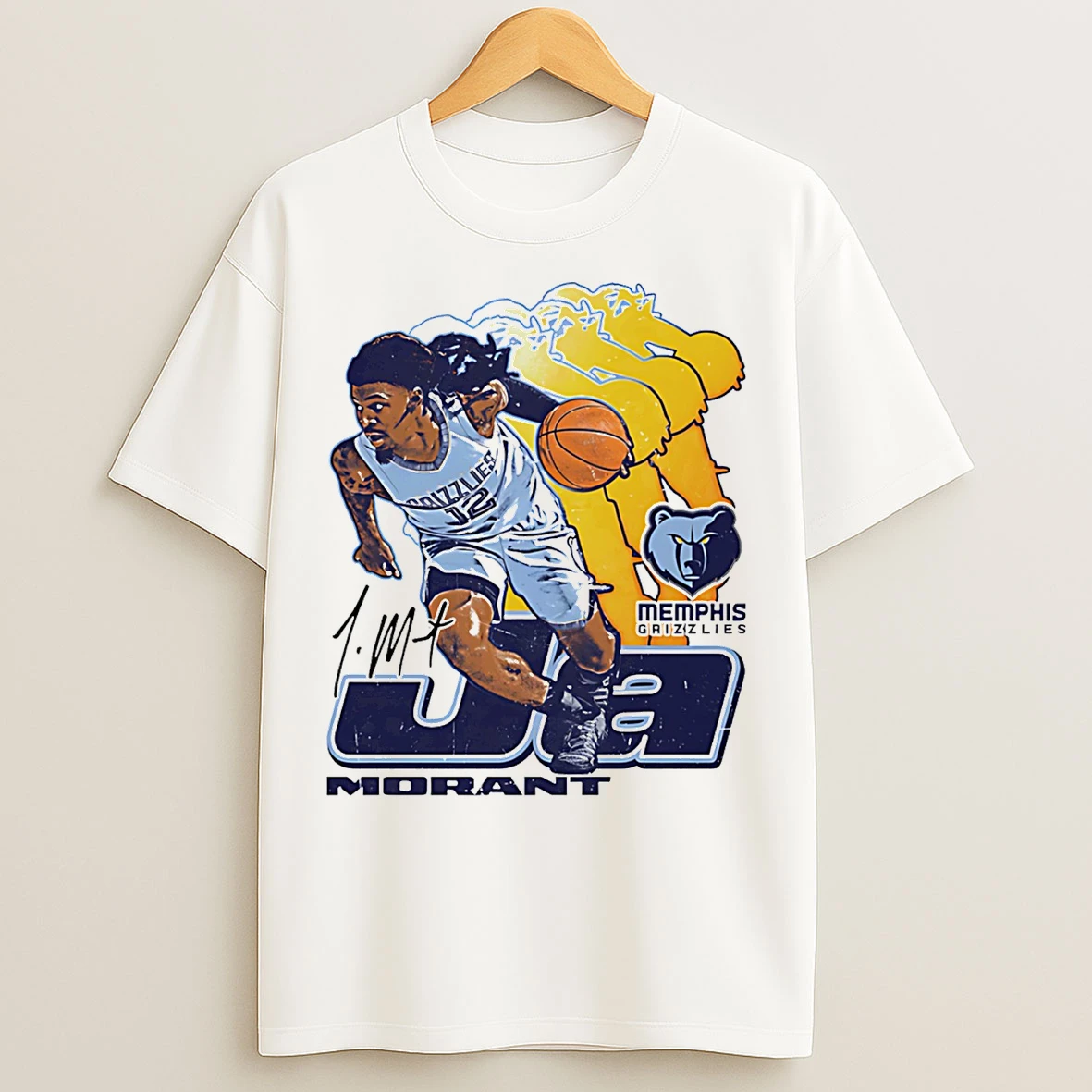 Classic Ja Morant Memphis Grizzlies Retro Signature T Shirts