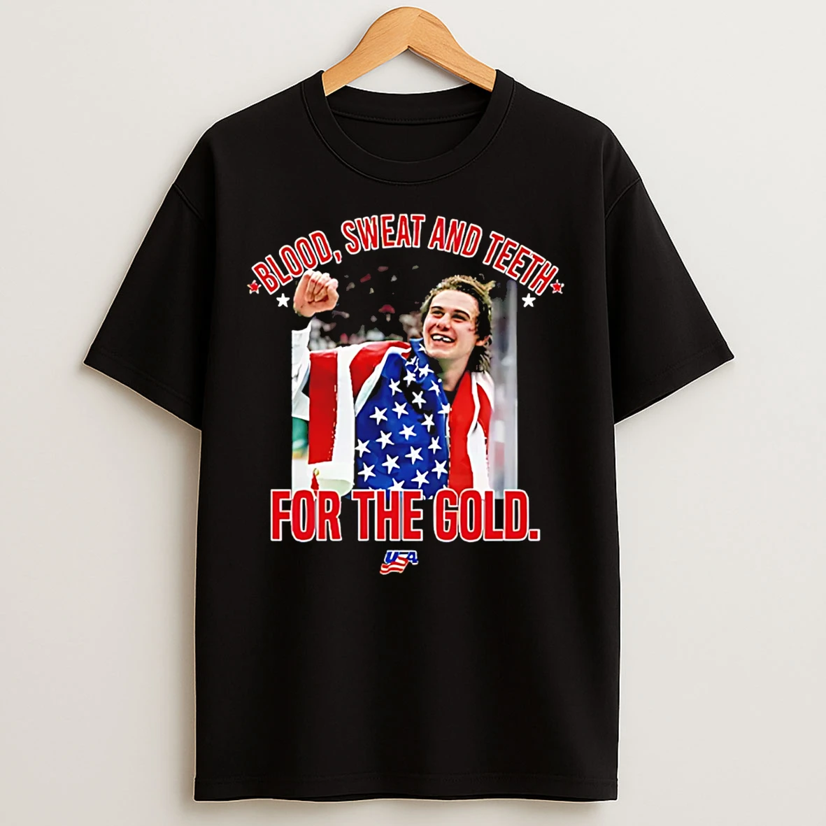 Classic Jack Hughes Blood Sweet And Teeth For The Gold Usa Hockey T Shirts