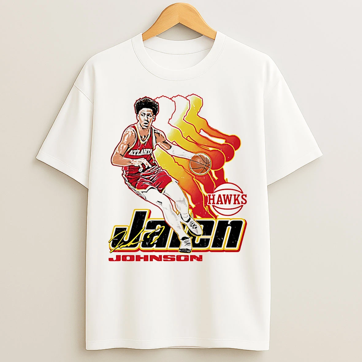 Classic Jalen Johnson Atlanta Hawks Retro Signature T Shirts