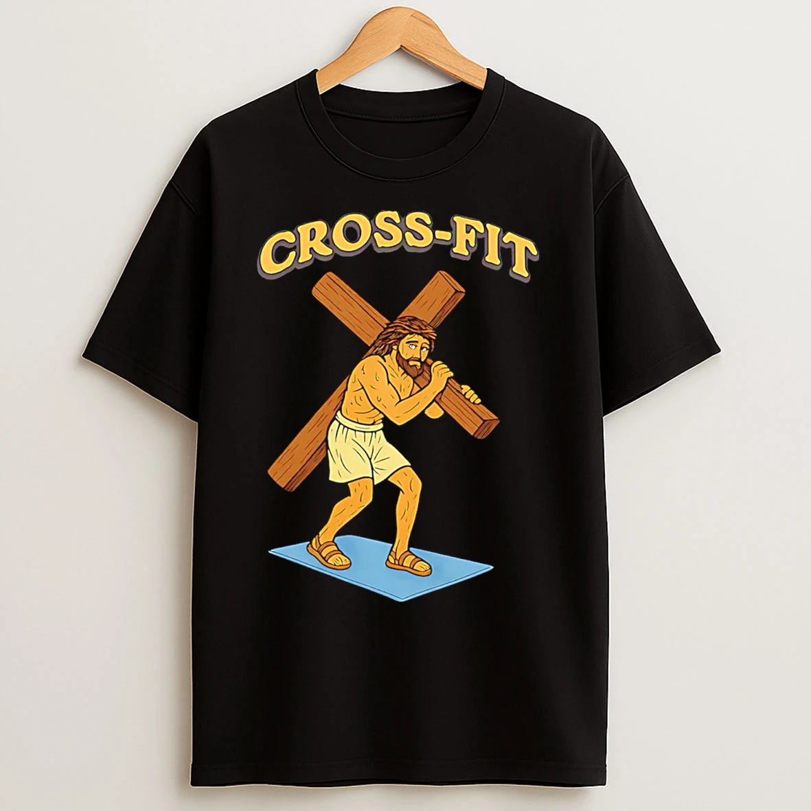 Classic Jesus Cross Fit Cartoon T Shirts
