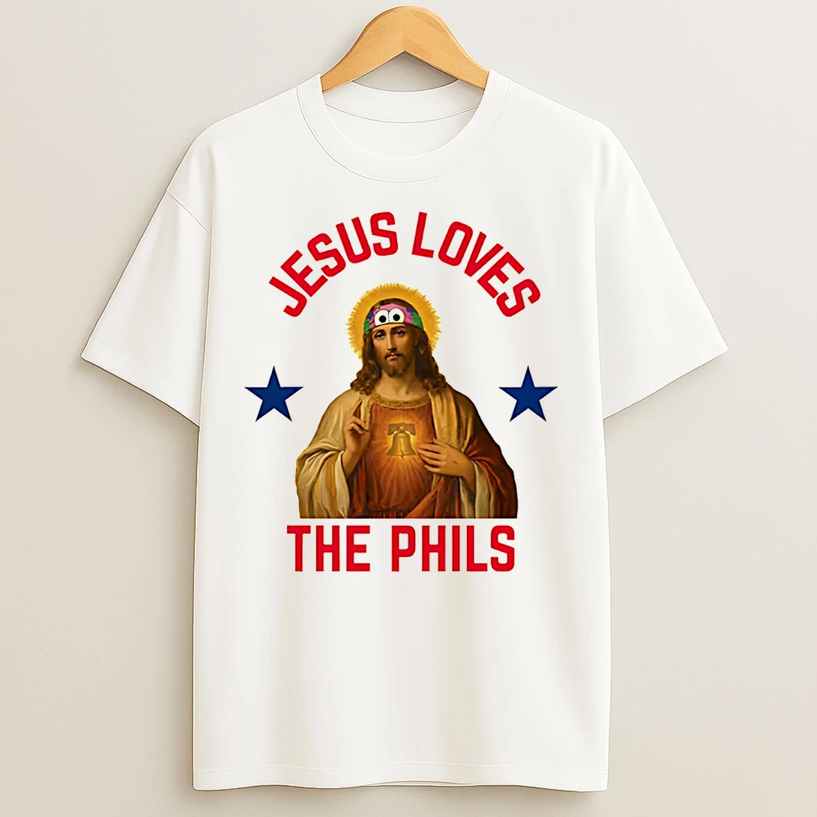 Classic Jesus Loves The Phils Philadelphia Phillies Heart Bell T Shirts