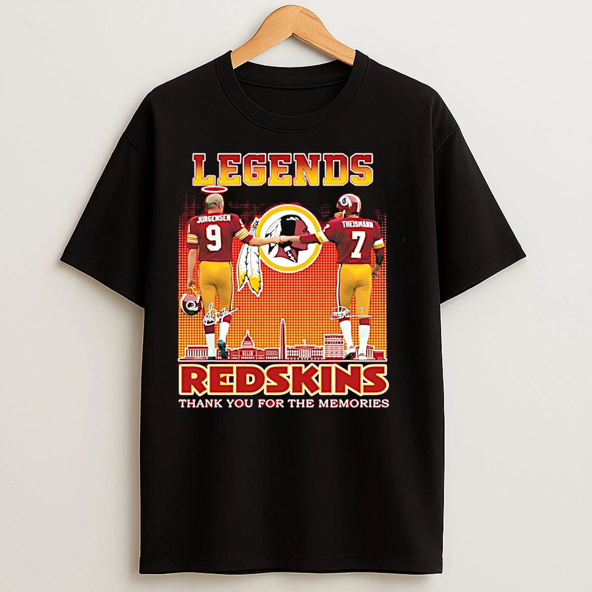 Classic Jurgensen Theismann Legends Redskins Thank Yoi For The Memories T Shirts