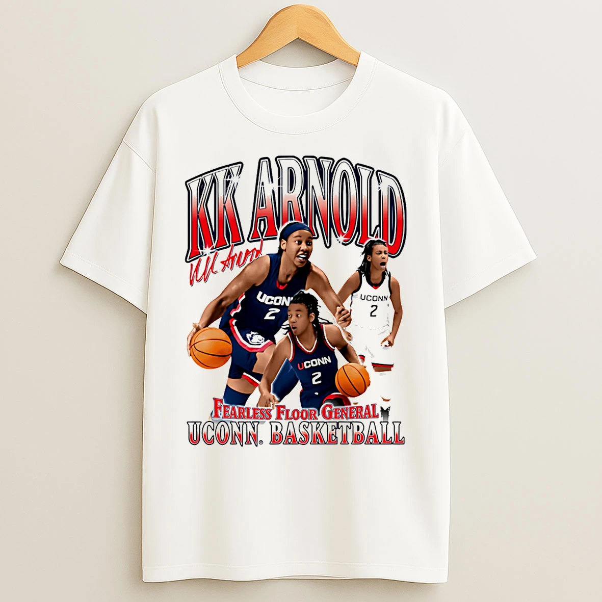 Classic Kk Arnold Uconn Huskies Fearless Floor General Graphic T Shirts