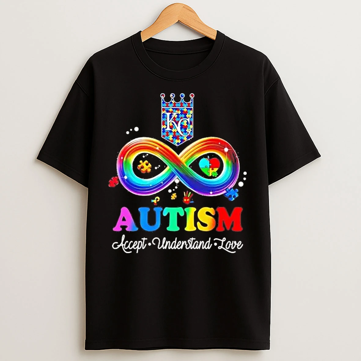 Classic Kansas City Royals Autism Accept Understand Love Tee T Shirts