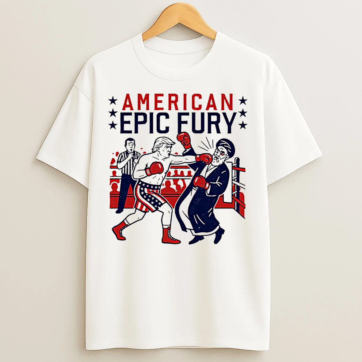 Classic Khamenei Vs Trump American Epic Fury T Shirts