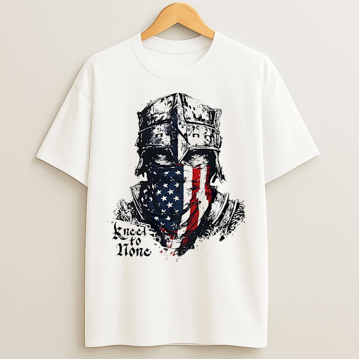 Classic Kneel To None Skull Usa Flag T Shirts