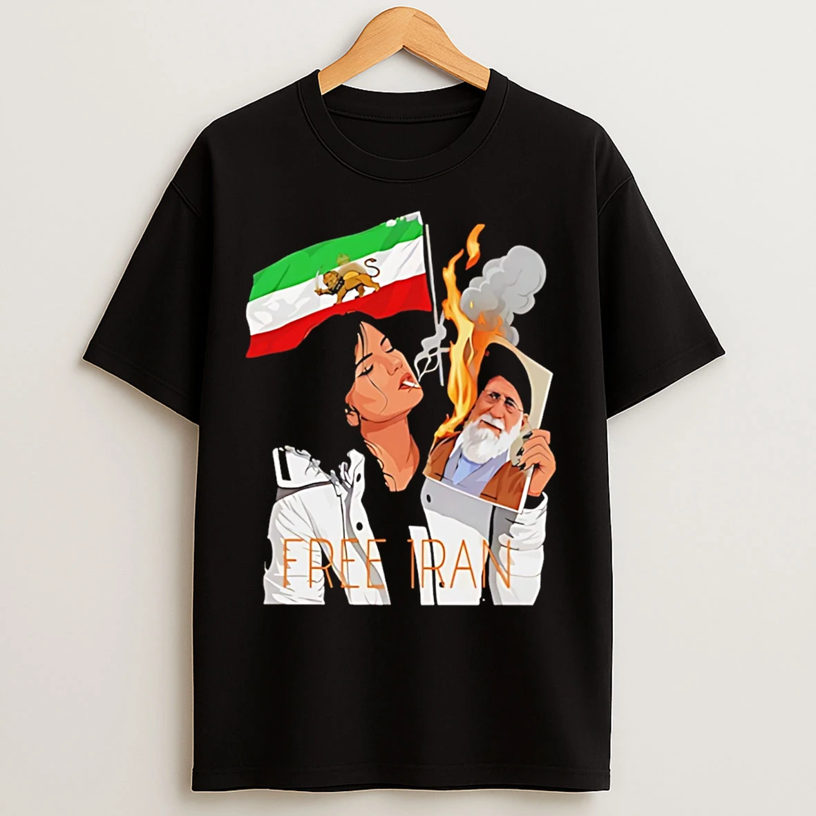 Classic Lion And Sun Flag Persian Free Iran T Shirts