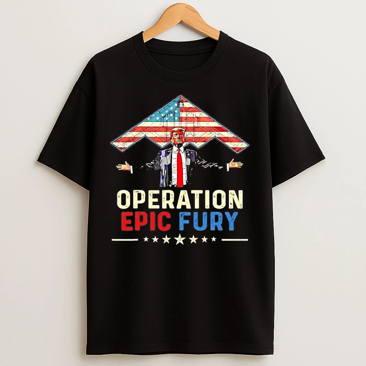 Classic Lockheed Martin F 22 Raptor Trump Operation Epic Fury Tee T Shirts