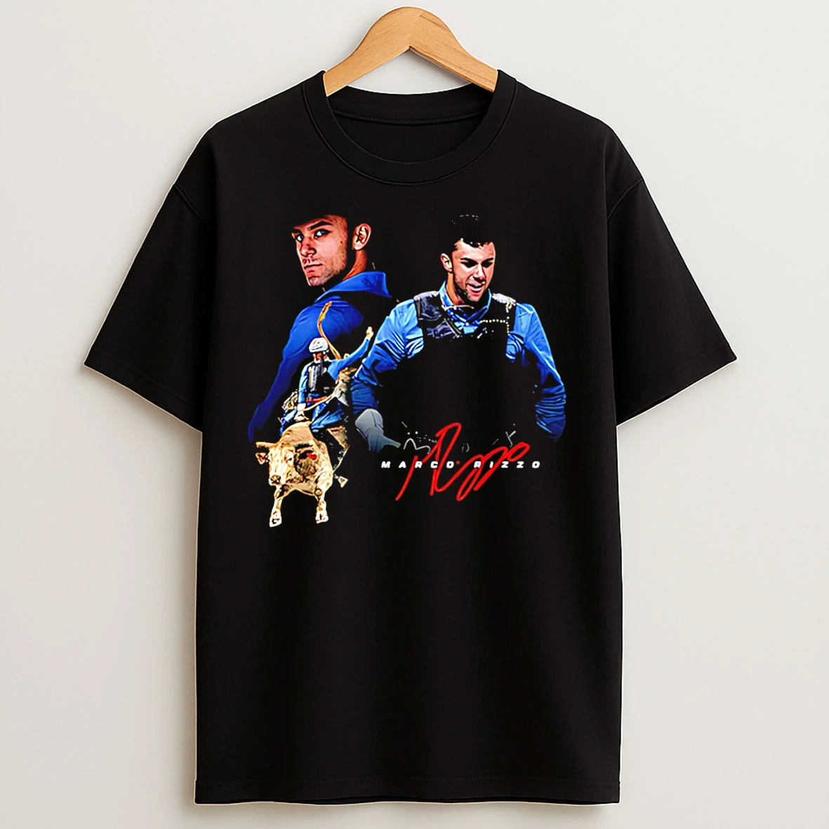 Classic Marco Rizzo Rider Signature Portrait T Shirts
