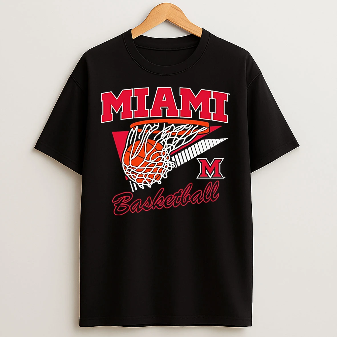 Classic Miami Redhawks Basketball Retro Swish T Shirts
