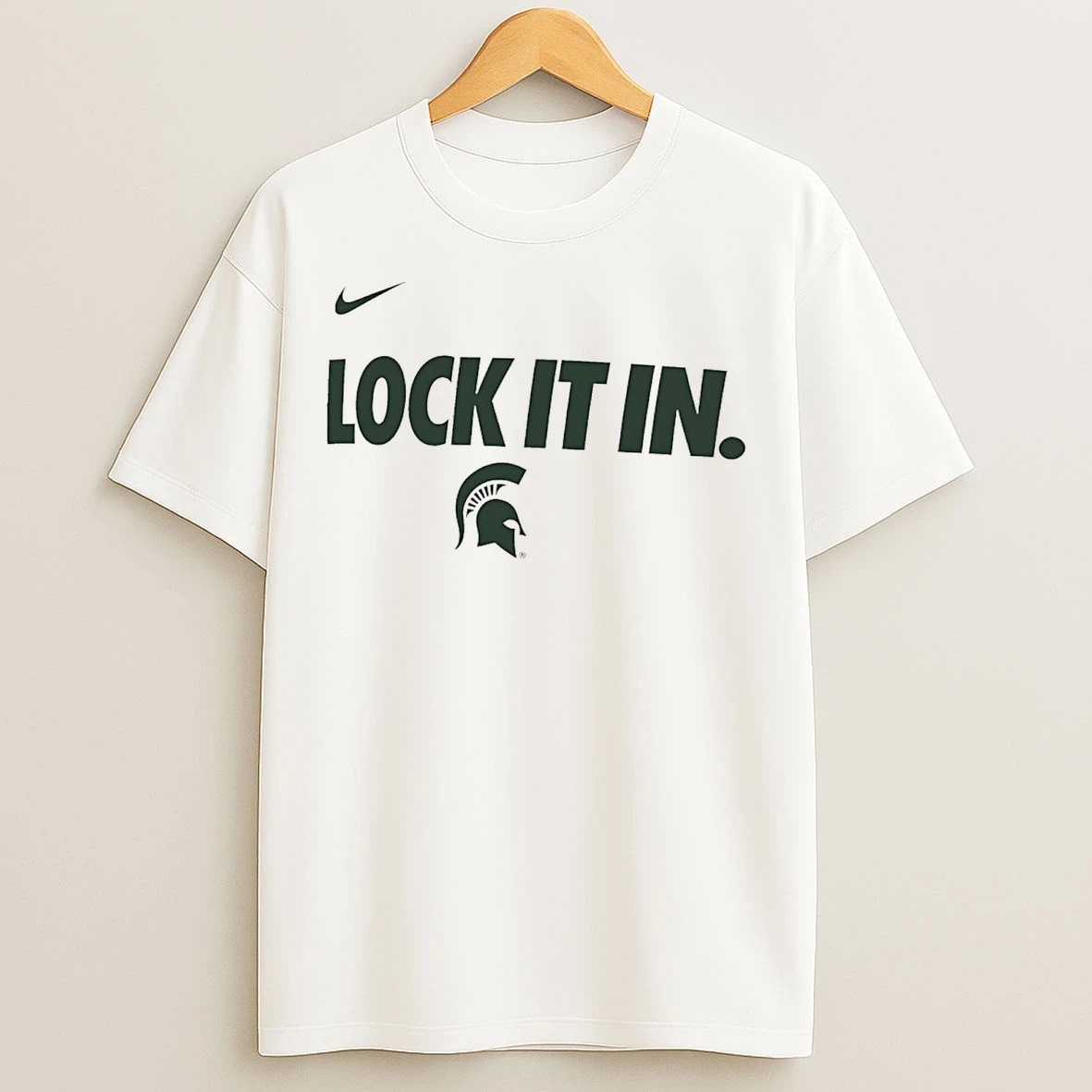 Classic Michigan State Spartans Lock It In Logo T Shirts