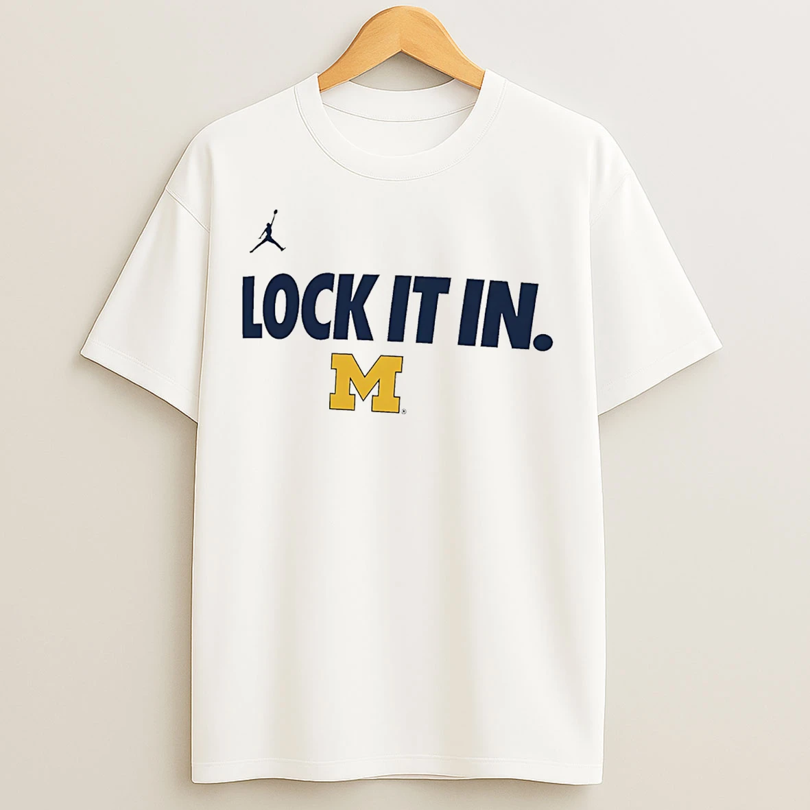 Classic Michigan Wolverines Lock It In Logo T Shirts