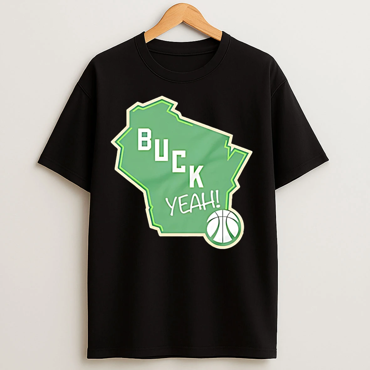 Classic Milwaukee Bucks Alternate Logo Green Map T Shirts