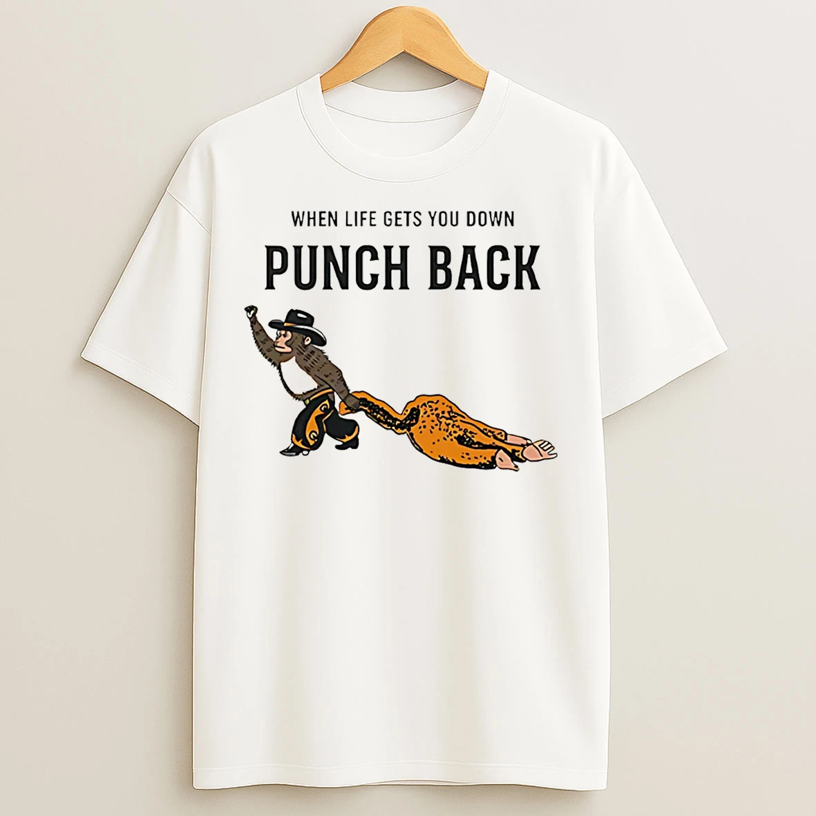 Classic Monkey Punch When Life Gets You Down Punch Back T Shirts