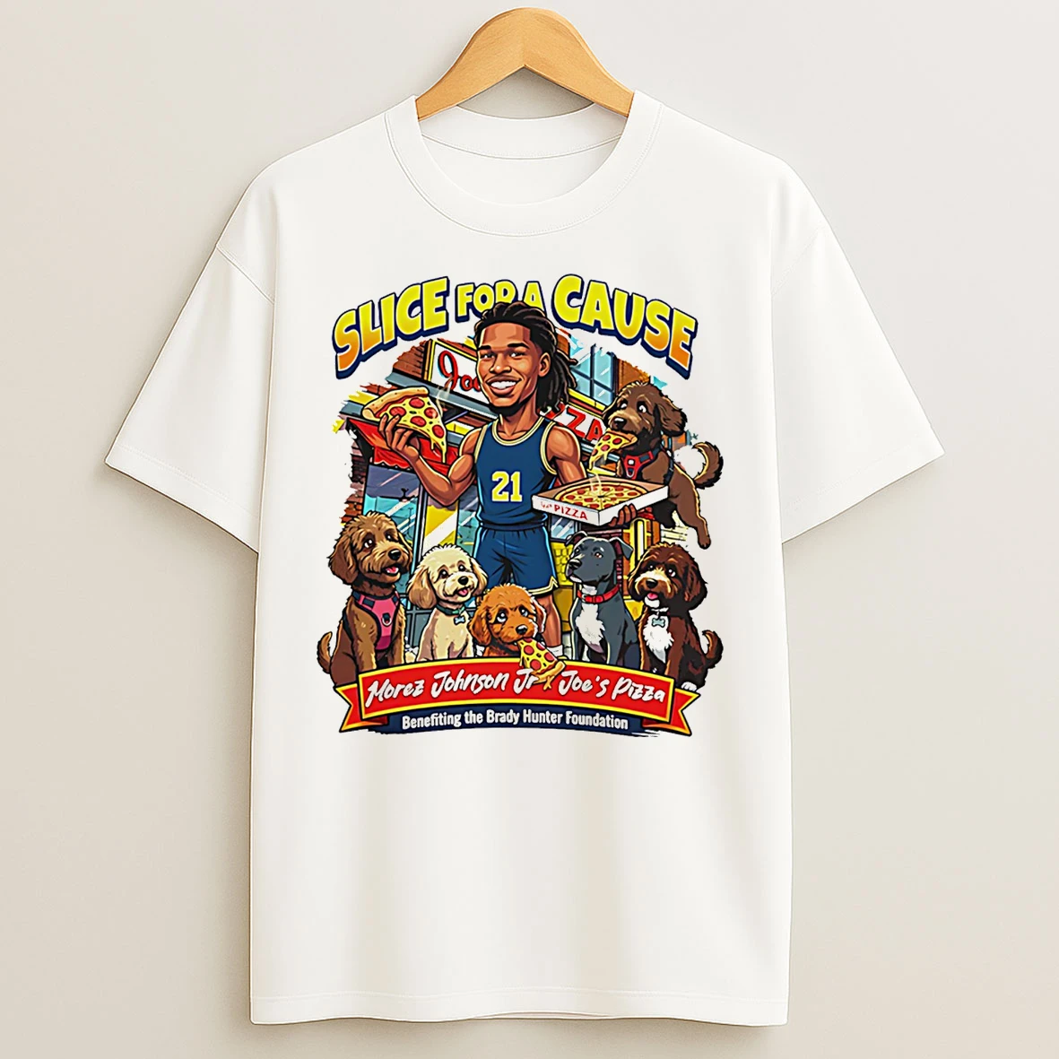 Classic Morez Johnson Jr Michigan Basketball Slice For A Cause T Shirts