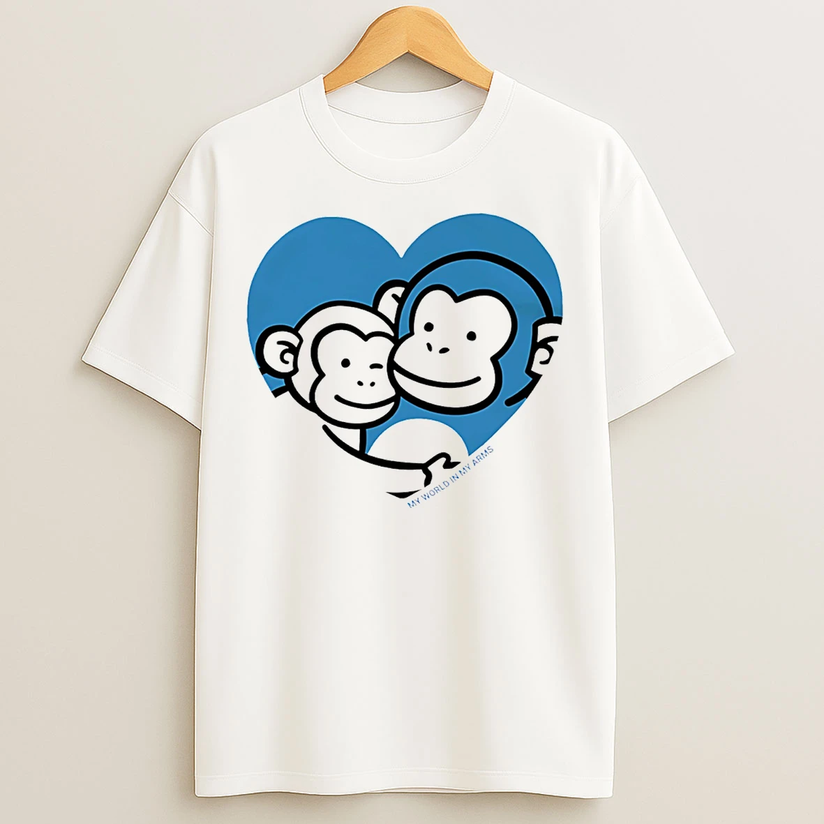 Classic My World In My Arms Punchi Monkeys T Shirts