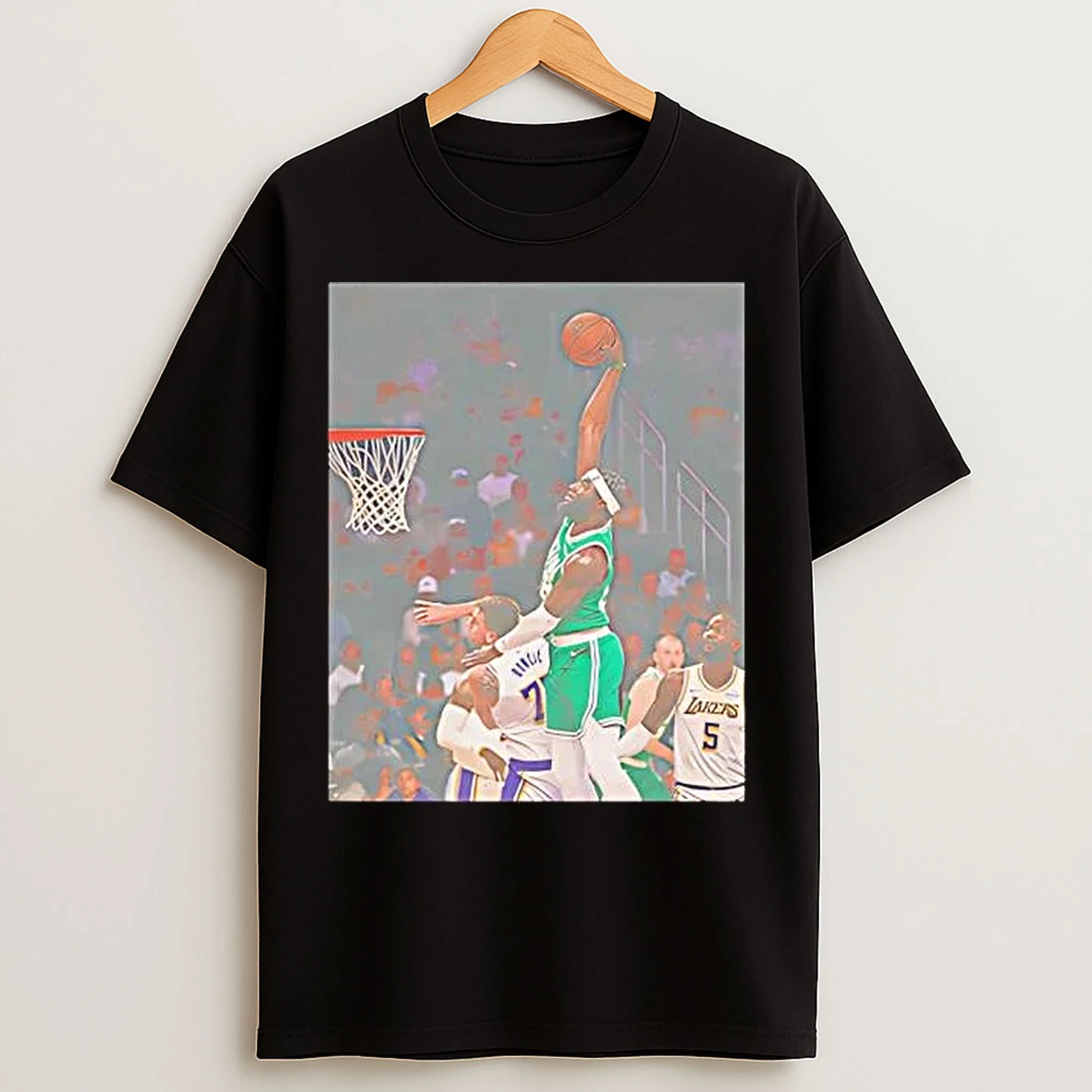 Classic Neemias Queta Shown Dunking The Ball Boston Celtics T Shirts