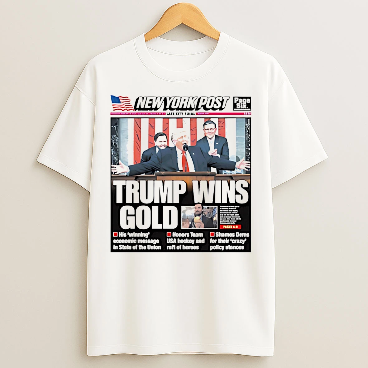 Classic New York Post Trump Wins Gold Cover T Shirts