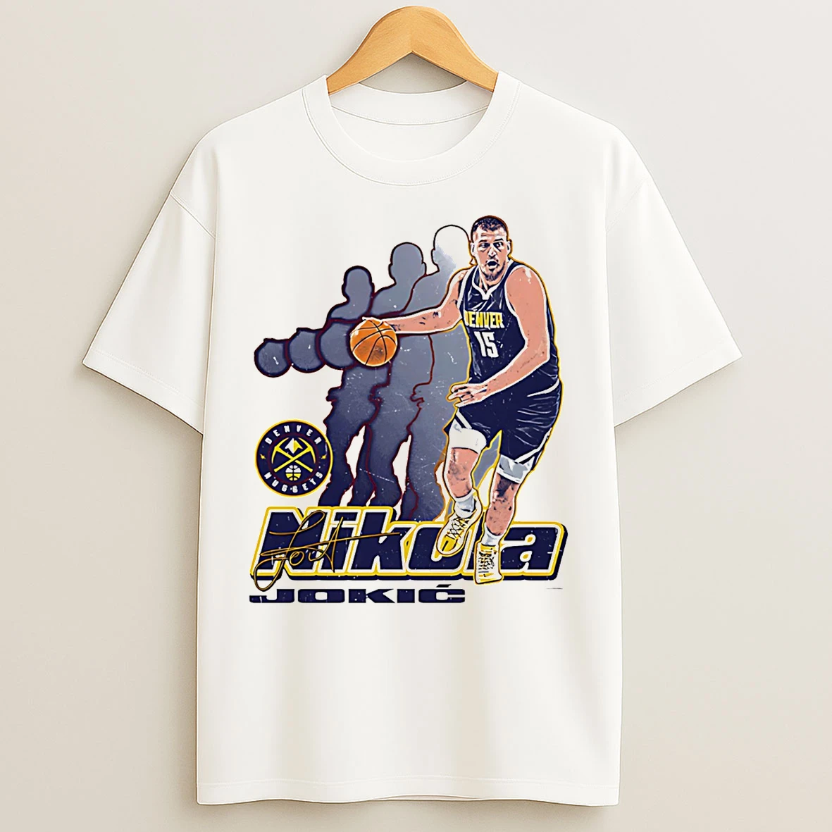 Classic Nikola Jokic Denver Nuggets Retro Signature T Shirts