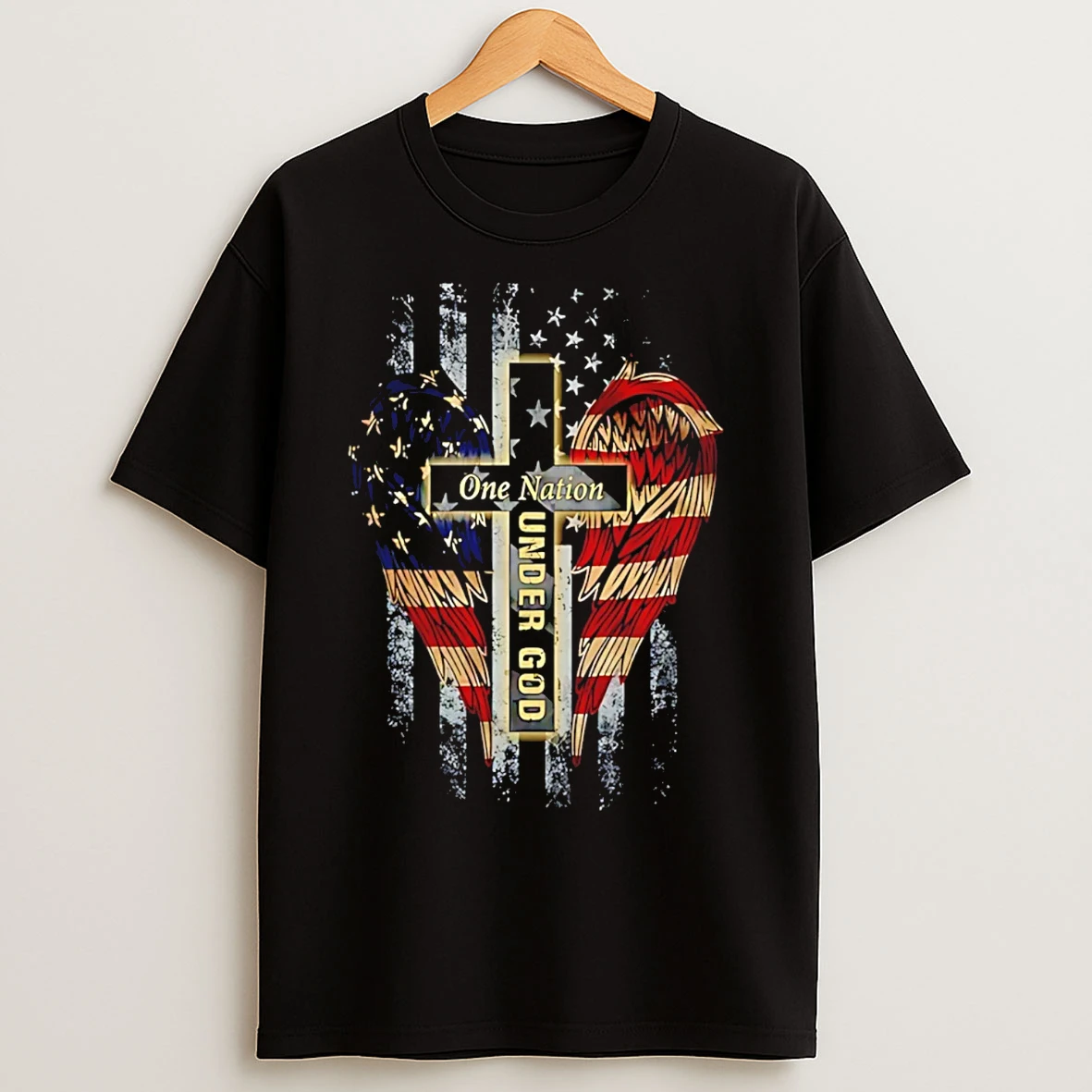 Classic One Nation Under God Christ Usa Flag T Shirts