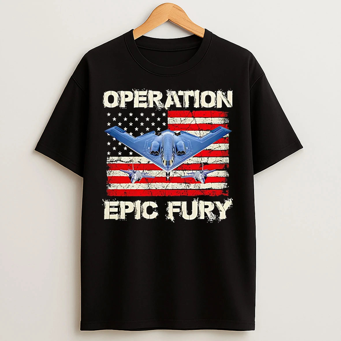 Classic Operation Epic Fury B 21 Jets Usa Flag T Shirts
