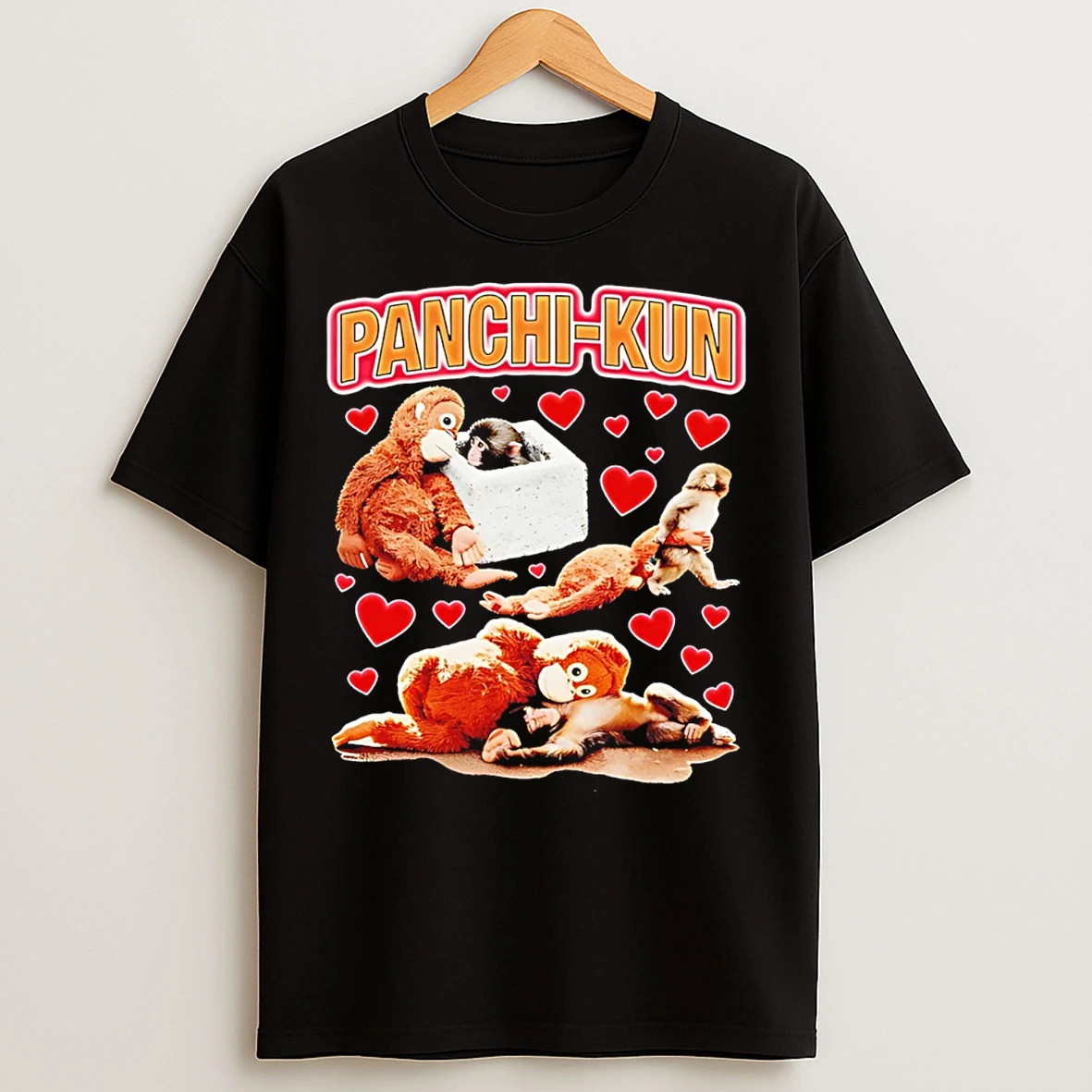 Classic Panchi Kun Heart Monkey Graphic T Shirts