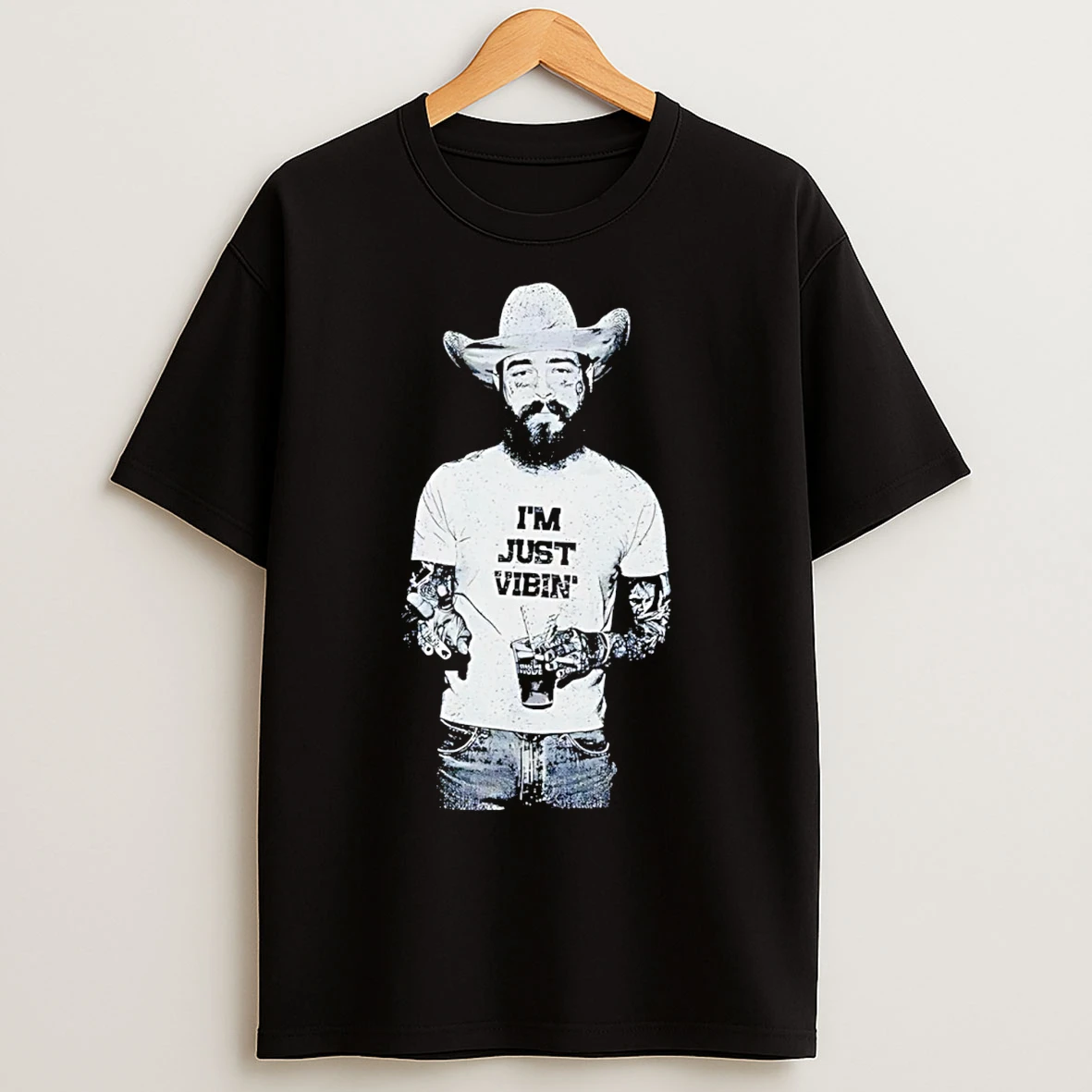 Classic Post Malone Western Posty Im Just Vibin T Shirts